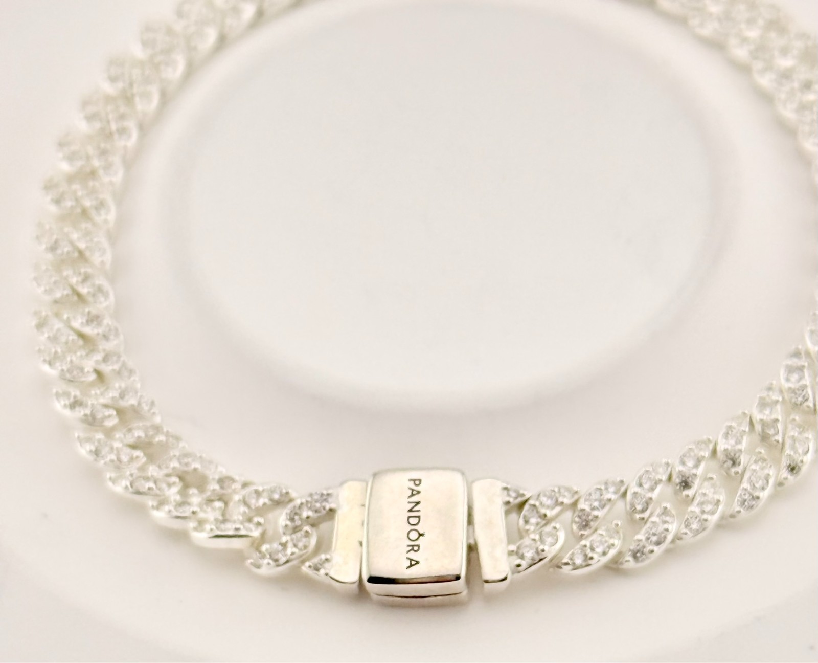 New Genuine Pandora Timeless Pavé Cuban Chain Bracelet 593008C01 Various Sizes