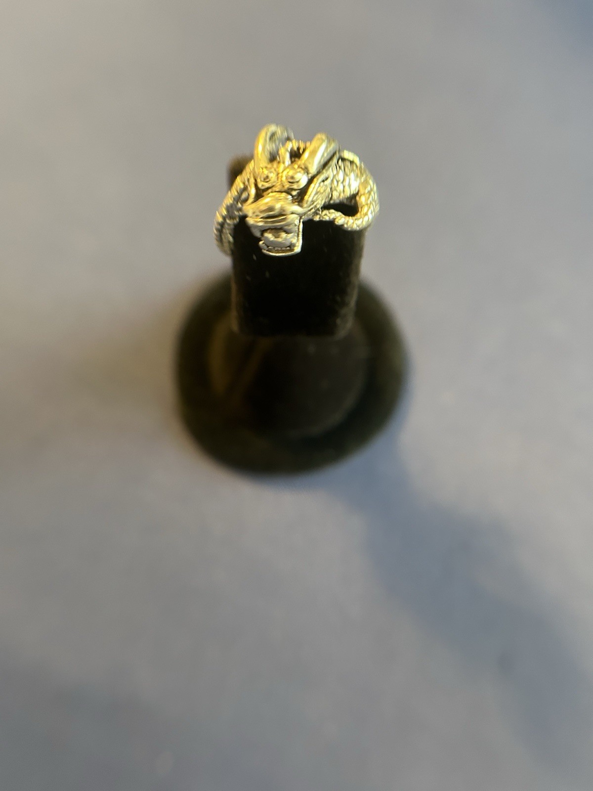 Vintage sterling silver Peter Stone dragon with ball great detail ring size 8