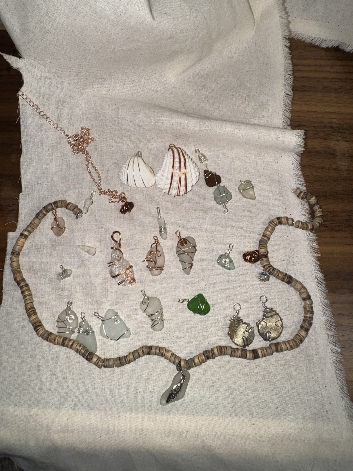 Misc Wire Wrapped Sea-glass Haul And Shells