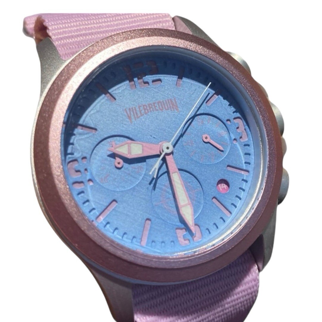 Vilebrequin LIMITED EDITION Pink/Blue Chronograph Watch (NWT) W/ New Battery