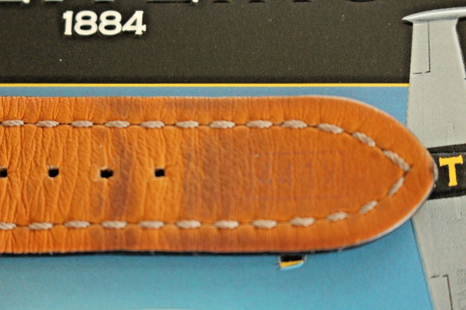 BREITLING 441X 24-20 BLACK SMOOTH CALF TONGUE BUCKLE WATCH BAND WATCHBAND STRAP