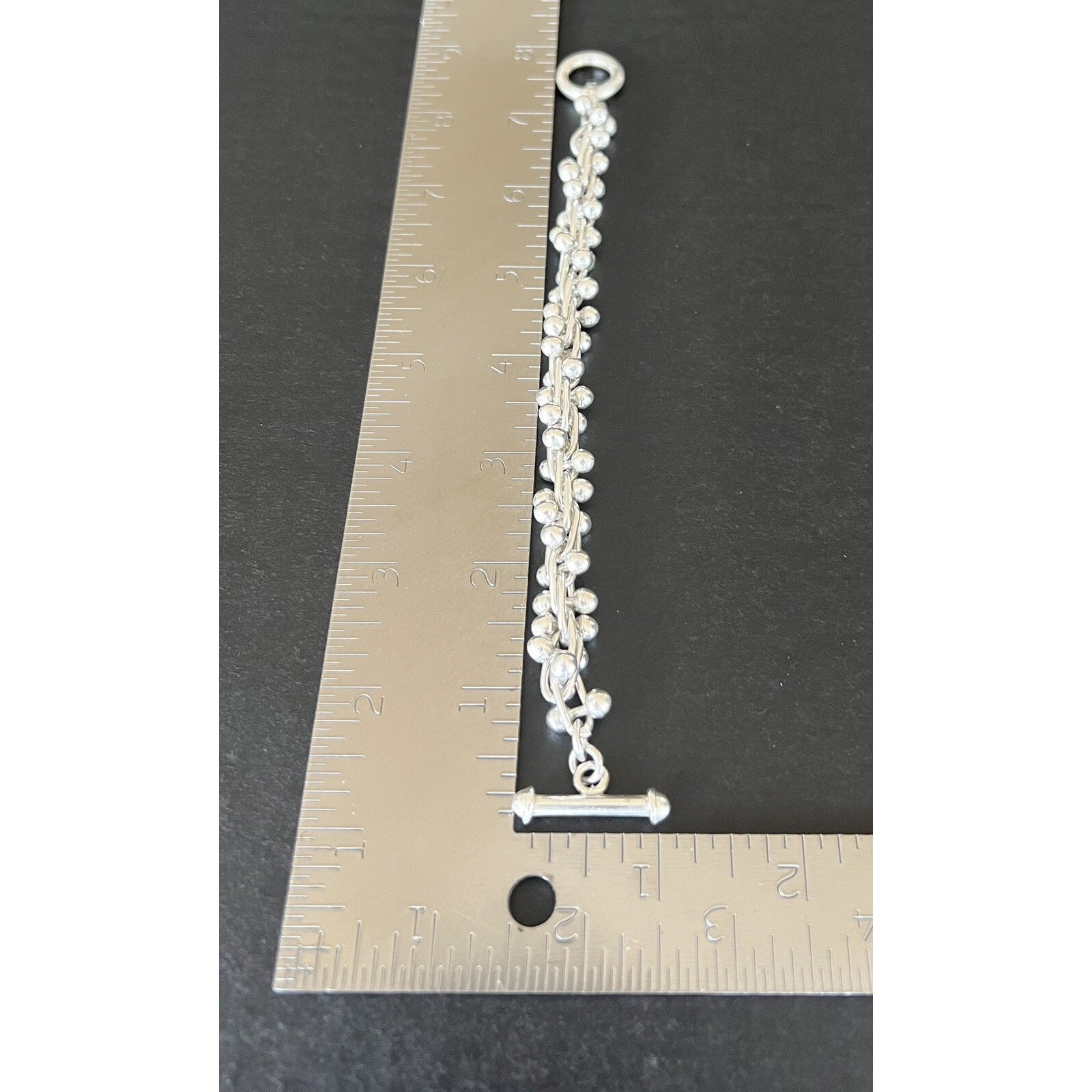 Taxco Mexico Sterling Silver Peppercorn CHA CHA DNA Link Bracelet 55g