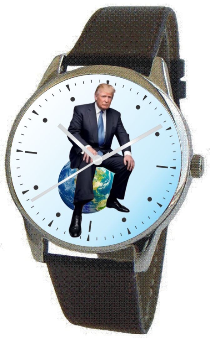 Donald Trump “Peacemaker” On The Dial Of The Polished Chrome Watch With Donation