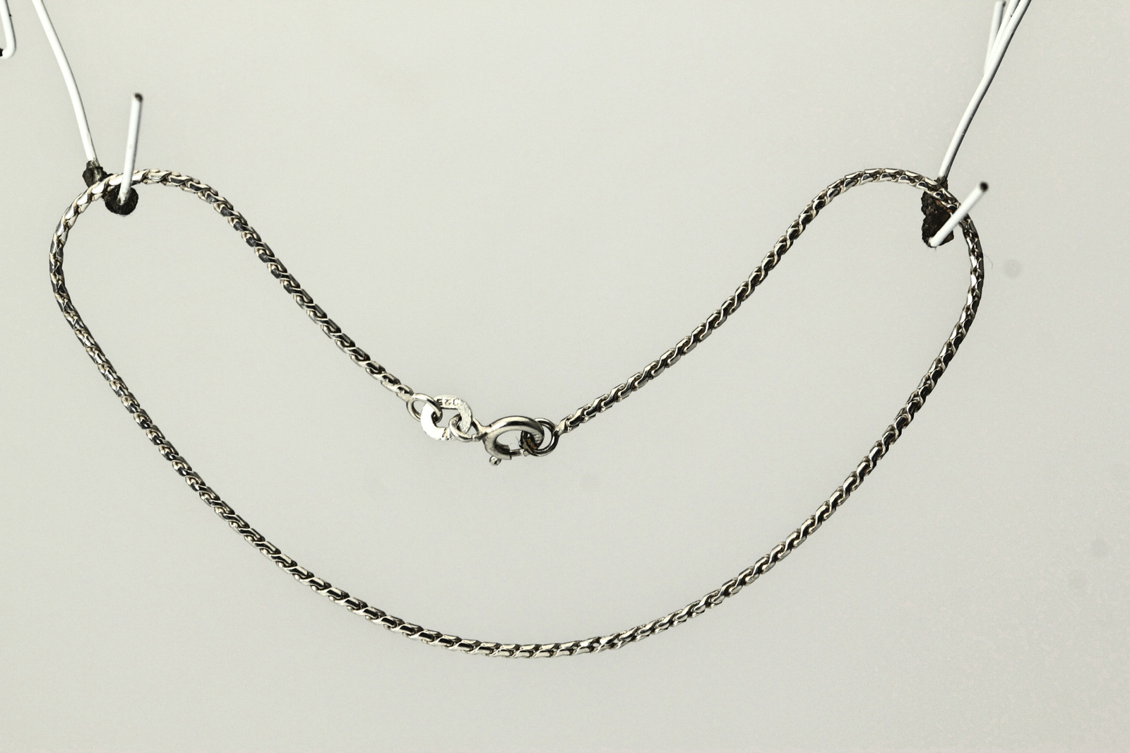 925 Sterling Silver 9″ Thin Bead Chain with Spring Ring Clasp 2.4grams (BR2942)