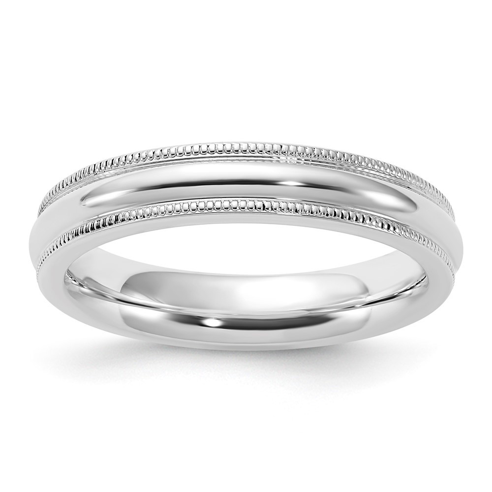 Sterling Silver 4mm Comfort Fit Half Round Milgrain Band Ring Size 10