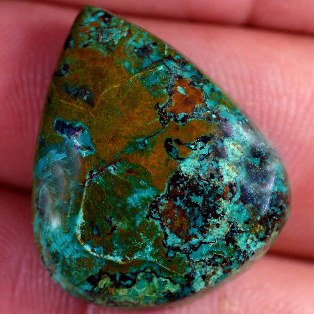 27.75 Cts 100% Natural Shattuckite Azurite Cabochon 22 x 26 mm Gemstone XO50