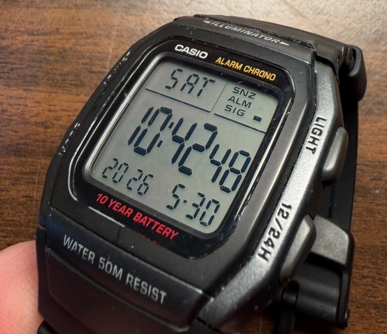 Casio Watch 3239 W-96h Illuminator Digital Black Band Chrono Dual Time Alarm