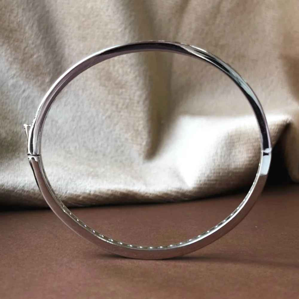6CT Lab Created Diamond Bangle Bracelet 925S Silver Bracelet Fine Jewelry Gift