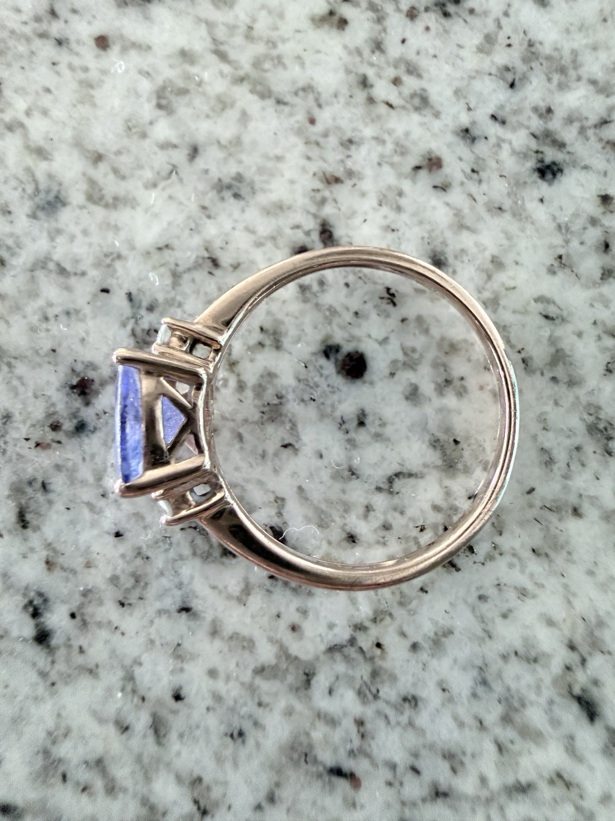 EFFY 14k Rose Gold Diamond Tanzanite Ring Size7