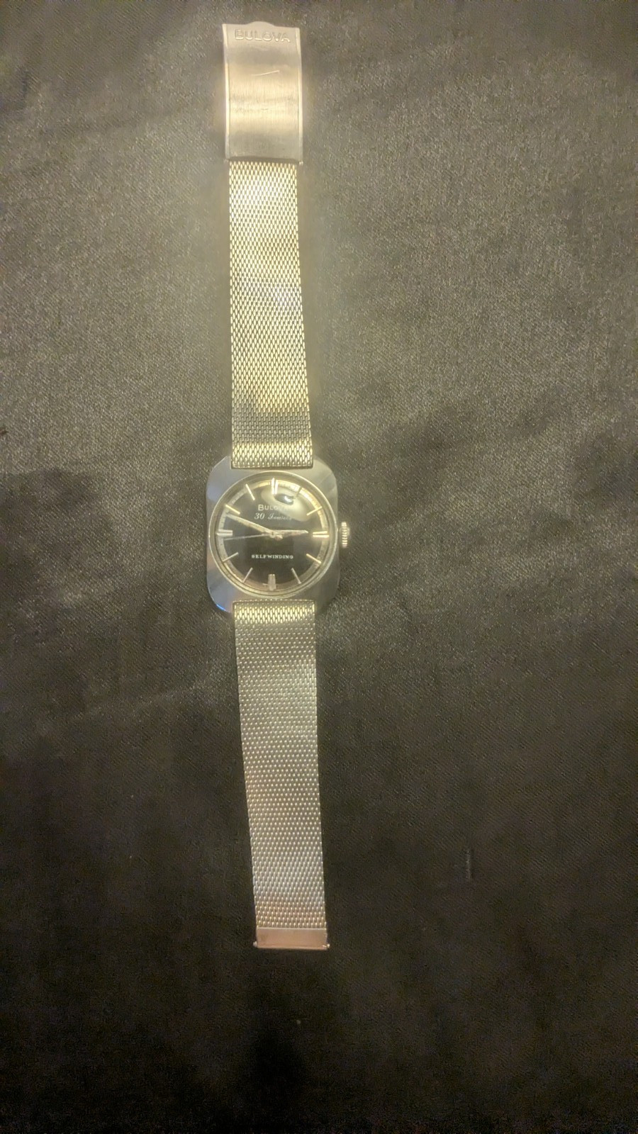BULOVA M5 30 JEWELS MEN’S STAINLESS STEEL SELF WINDING WRISTWATCH WITH BAND 1965