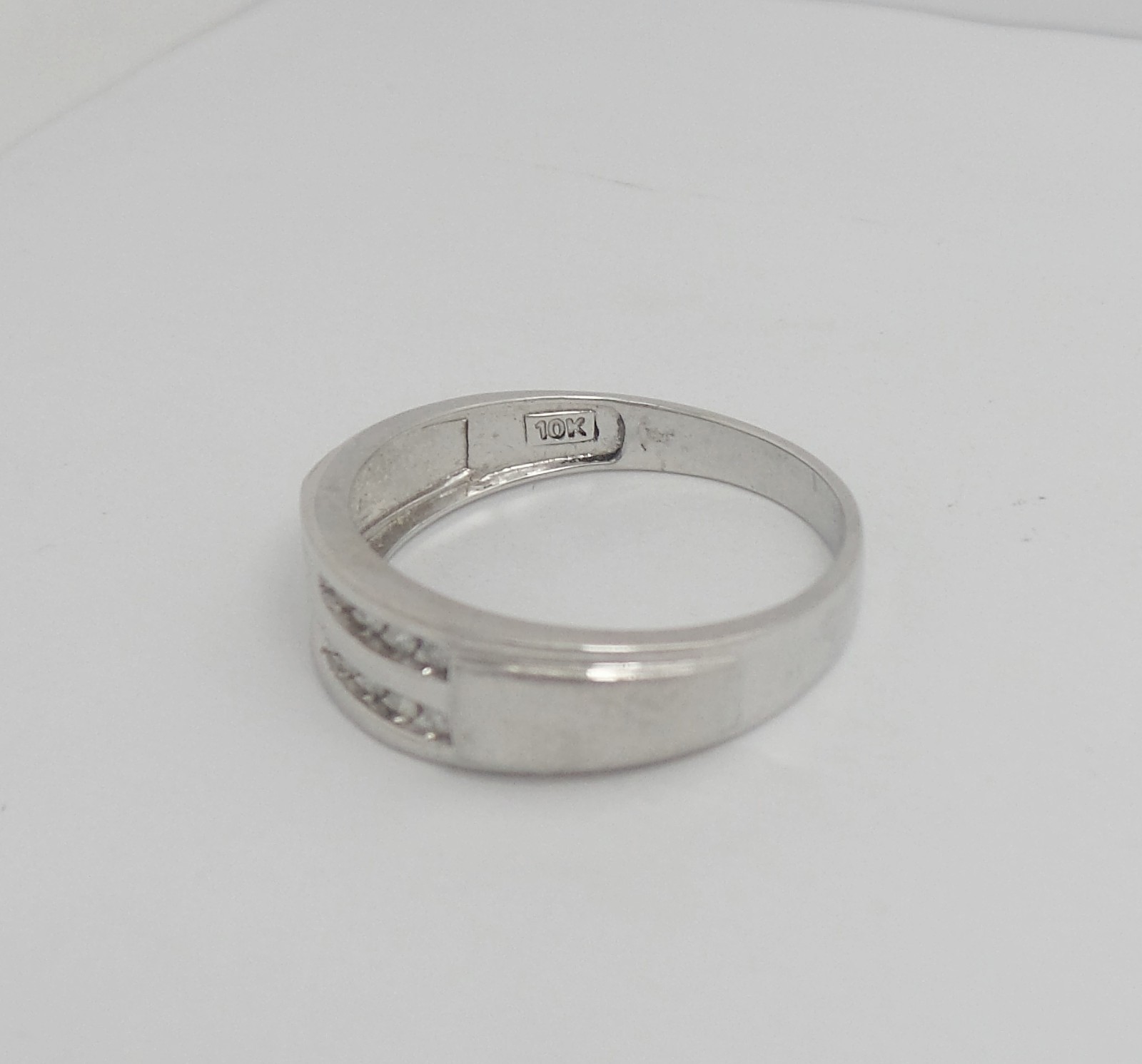 1/5CT MENS NATURAL DIAMOND WEDDING BAND BRIDAL RING 10K WHITE GOLD