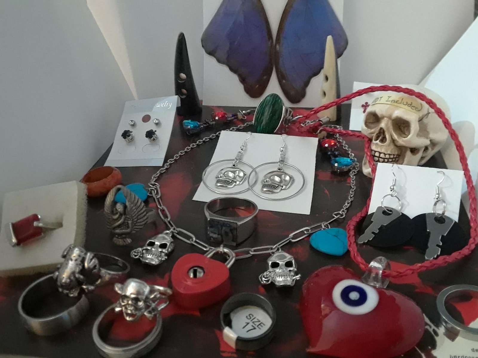 Emo Mixed Jewelry Lot- Rockabilly, Punk, Skull, Spooky Cute,Heart, Gothic, Cross