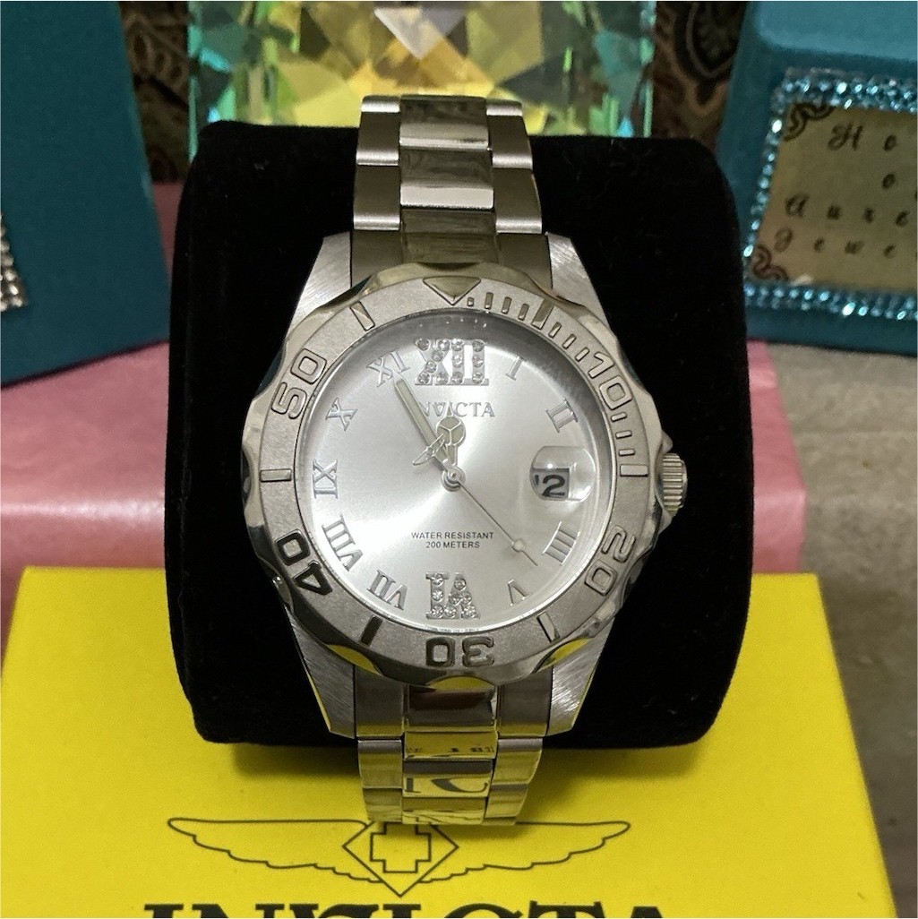 Invicta Angel Women’s Quartz Silver Dial Roman Numerals 200m Date Watch