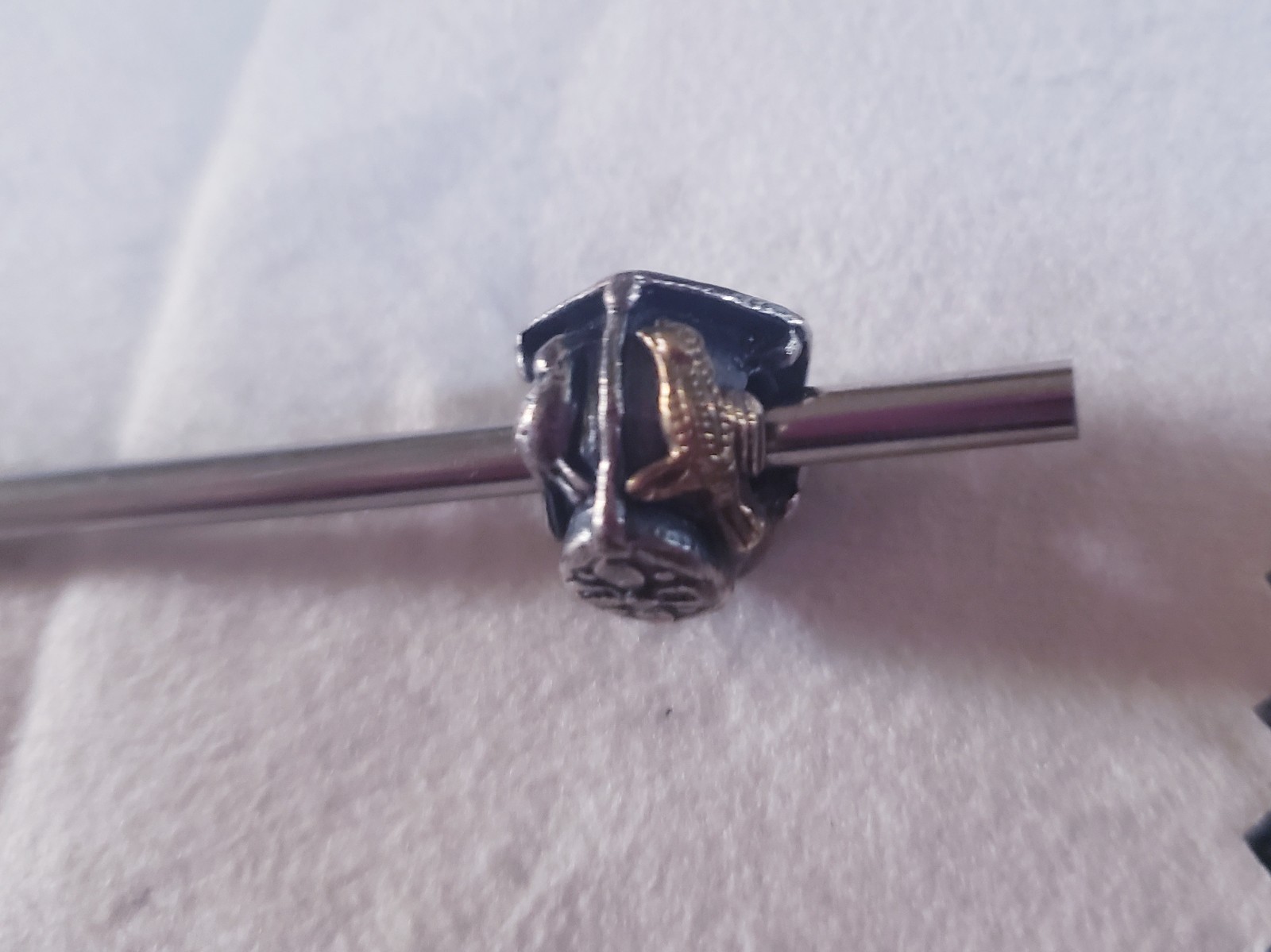 Gently Pre-owned Retired HTF Trollbeads Nightingale 18k Gold & SS.925 Bead 41815