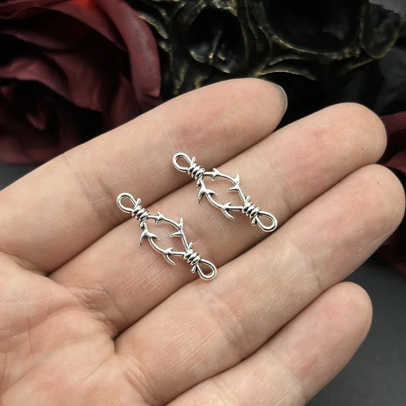 Metal Gothic Connector Charm Bracelet Women Silver Tone Round Layered Jewelry