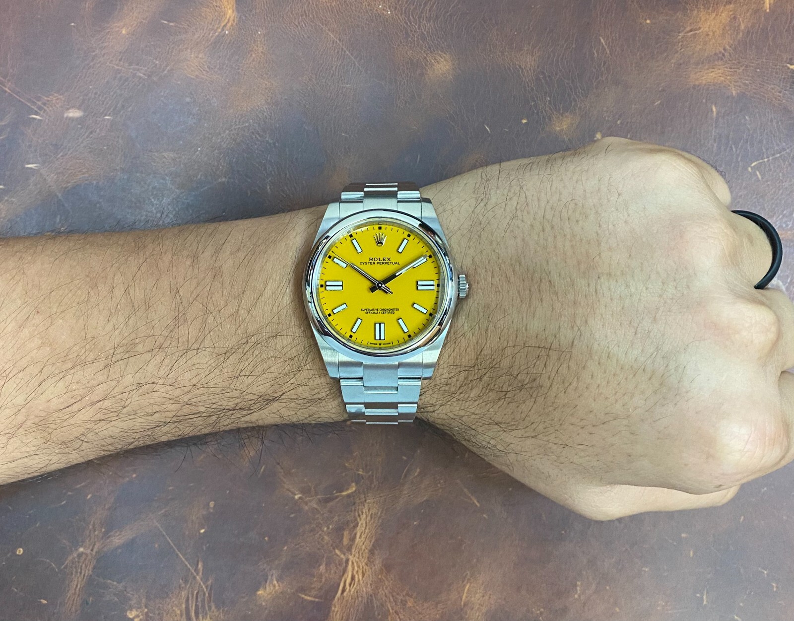 NOS Rolex Oyster Perpetual 41 Steel Yellow Dial Mens Watch Box/Papers ’20 124300