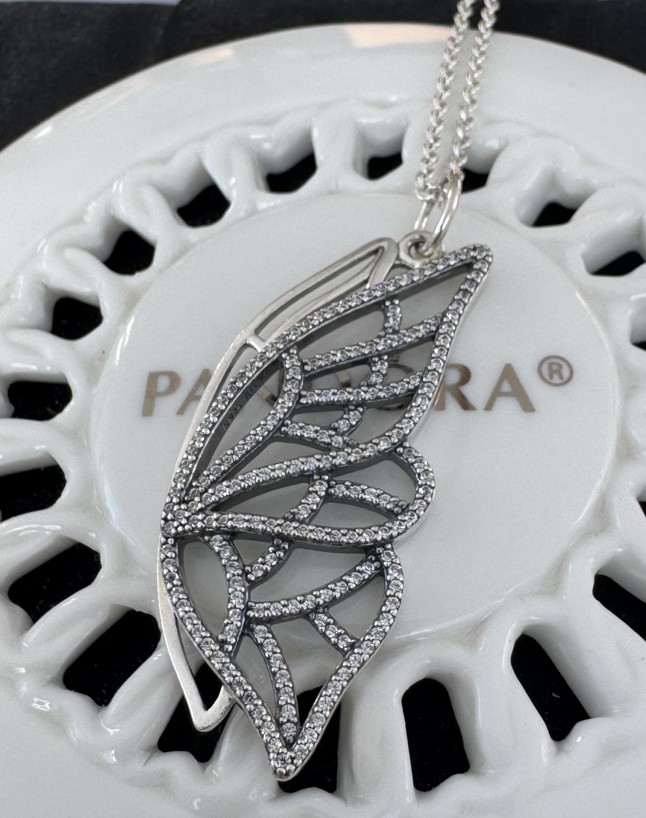 Authentic Pandora New Beginning Butterfly Necklace #390367CZ- 90 cm / 35.4 in
