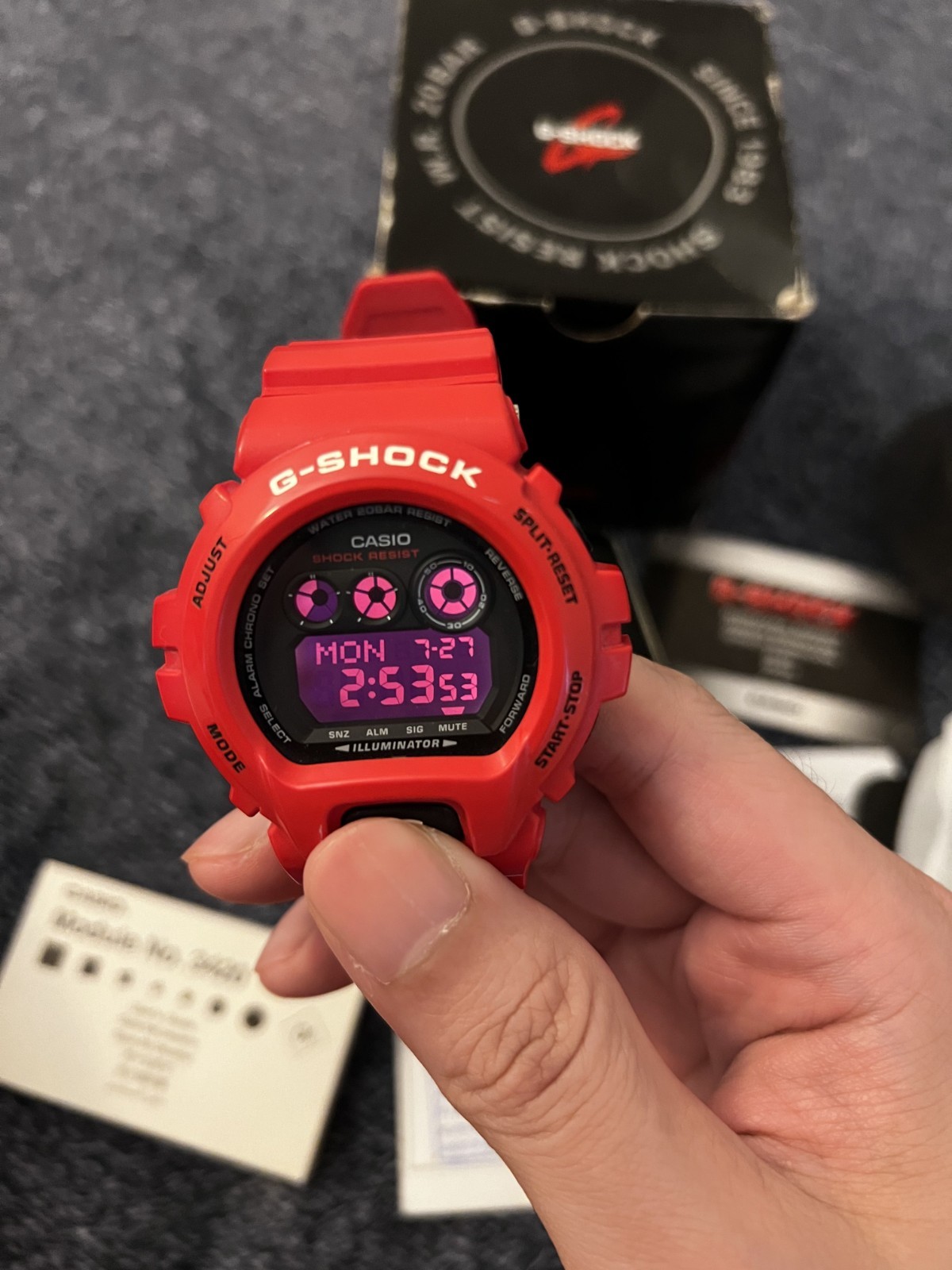 casio gd-x6900rd-4dr red negative display