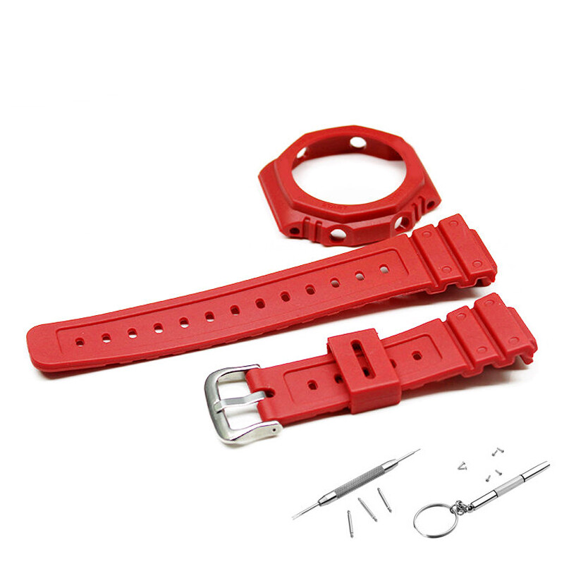 Sports Strap Resin Watch Band + Case Cover For Casio GA-2100 Camouflage/Classic