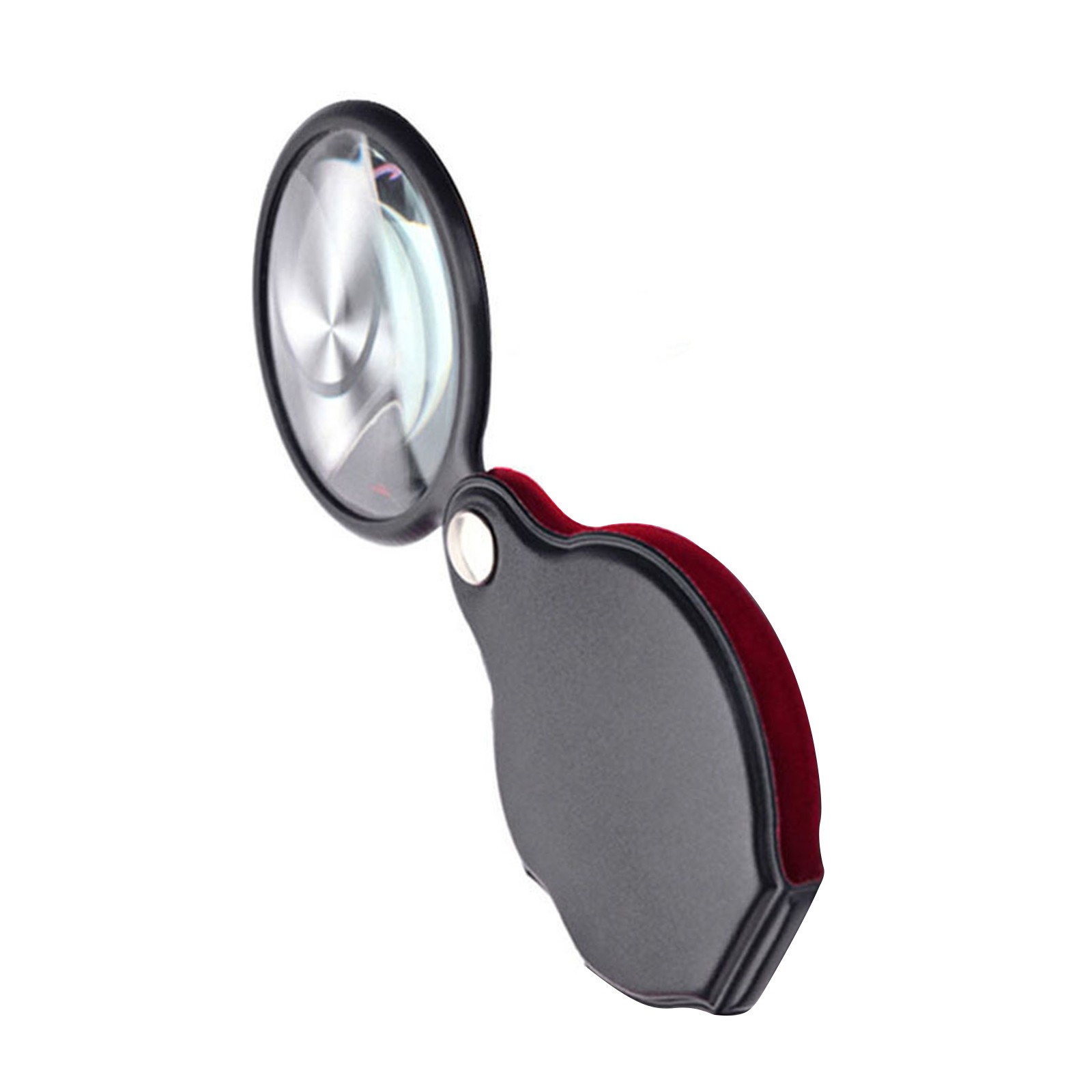 Plastic+Metal+Glass 10X Pocket Folding Magnifier Loupe Optical Magnifying Glass