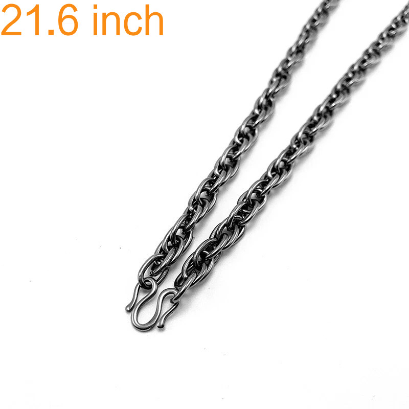Pure Titanium Twisted Necklace 7mm Wide Unisex Anti Allergic 21.6″ Super light