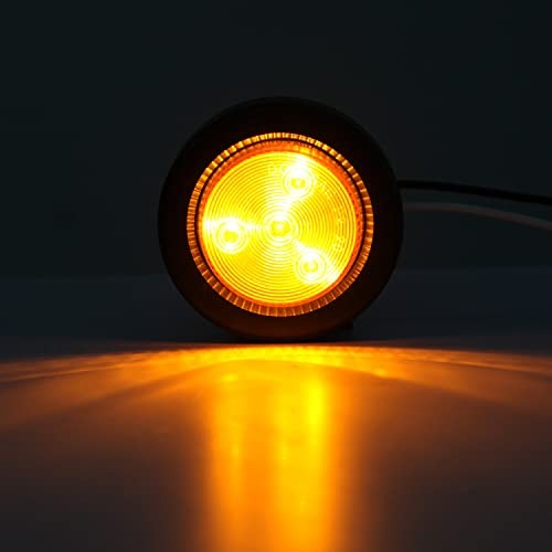 Partswcgg 2″ Inch Round Led Trailer Marker Lights 4 LED, 10 Red + 10 Amber 2″