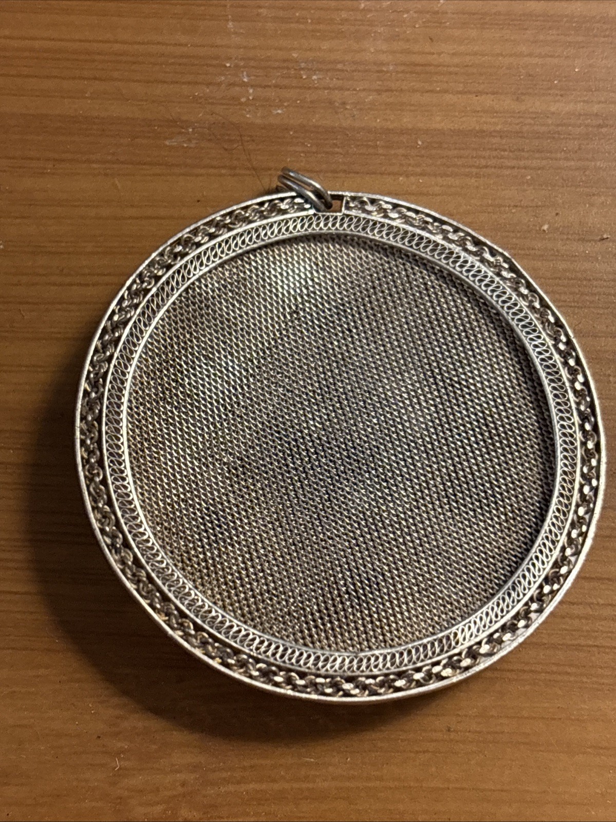 Vintage Chinese Export SILVER Gilt Filigree Cloisonne Necklace Pendant 1960’s
