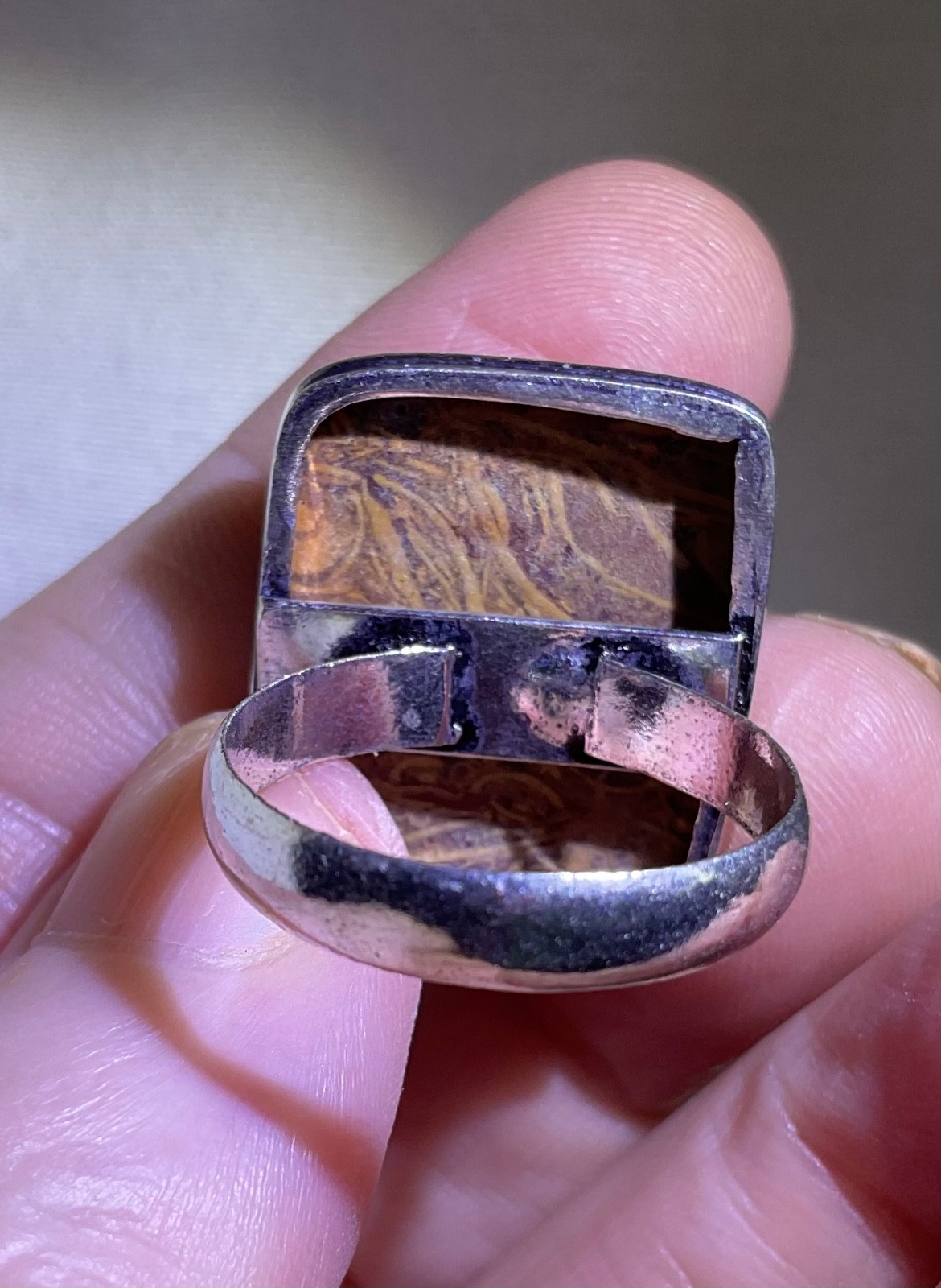 Mariam Jasper 925 Sterling Silver Ring Handmade Artisan Sz 8.75 FREE SHIPPING