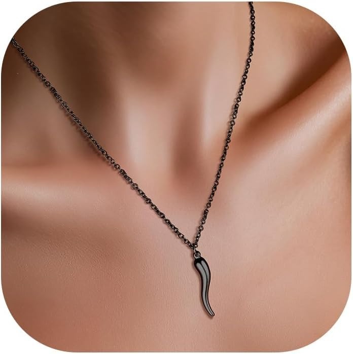 Italian Horn Amulet Necklace – Gold Plated Stainless Steel Talisman