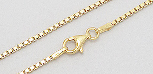 17″ Solid Sterling Silver 18K Yellow Gold Plated ITALIAN Box Chain 5.4g