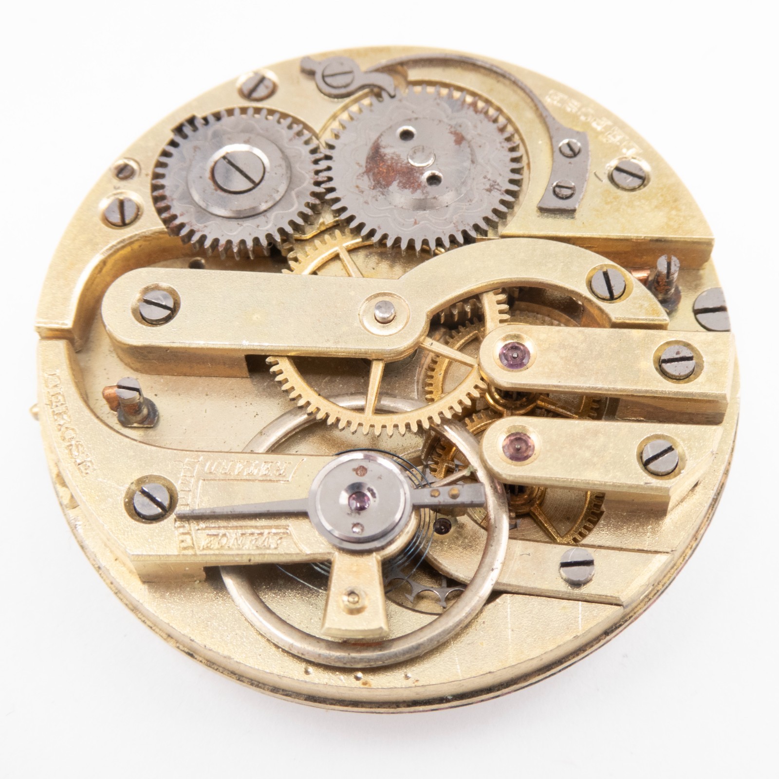 Unsigned Swiss 40.6 x 10.2 mm Antique Pocket Watch Movement