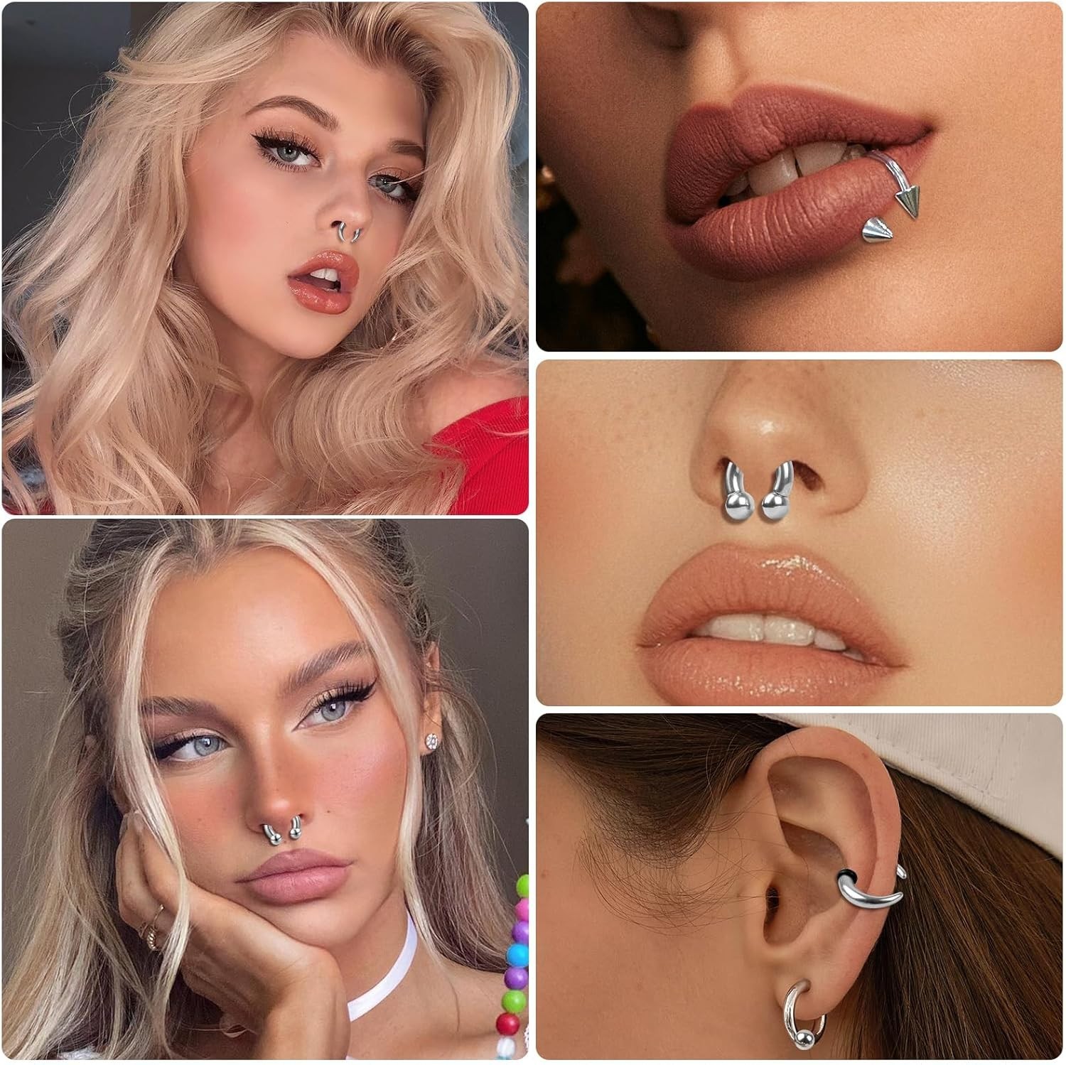 8Pcs Septum Rings 2G 4G 6G 8G 10G 12G 14G 16G Stianless Steel Septum Jewelry …