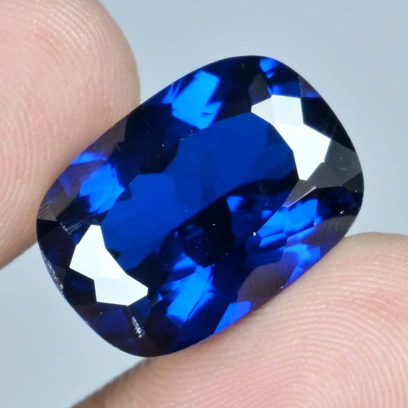 19.40 Ct Natural Arkansas Blue Benitoite Certified Excellent Cushion Gemstone
