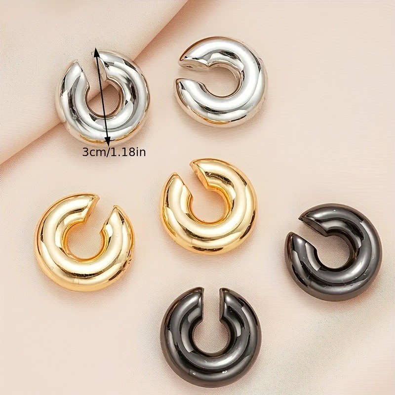 Women’s Chunky Ear Cuffs Ins Style Fashion Earrings Gold Silver Black