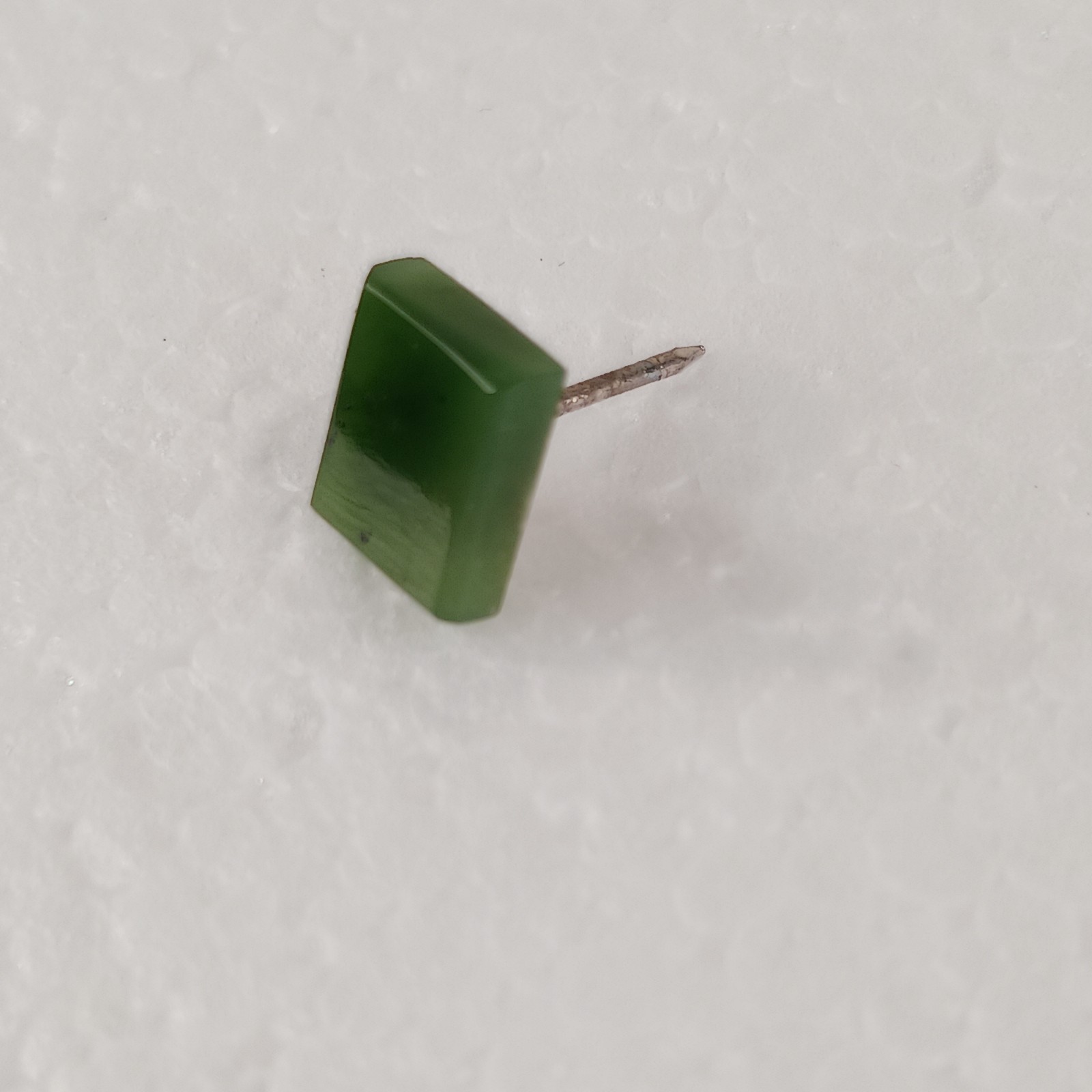 Tie Tack Pin Vintage Natural Polished Jade Classic Elegance Men’s Accessory