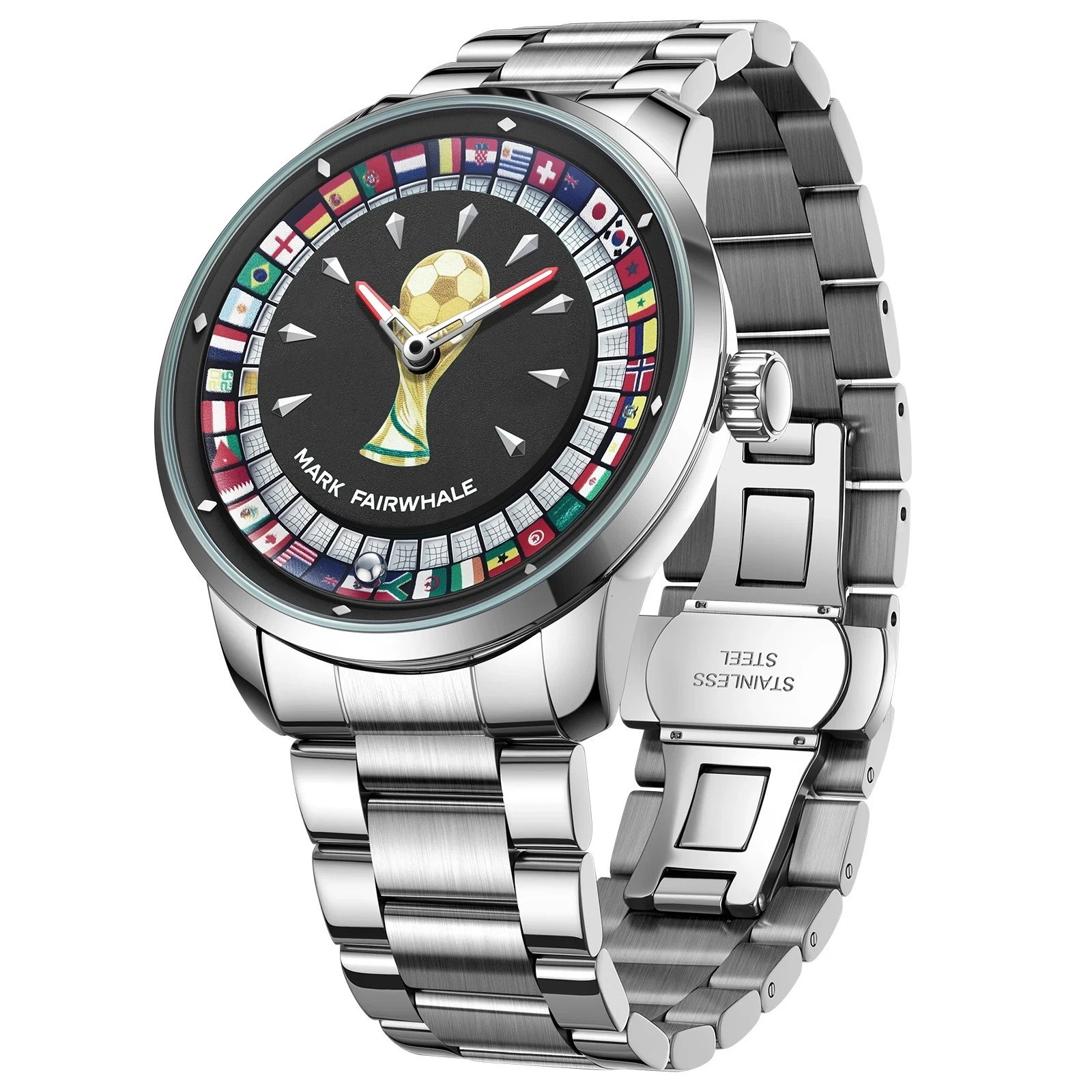 MARK FAIRWHALE Men’s Moving Ball Roulette Dial Quartz Watch Luxury Wristwatch