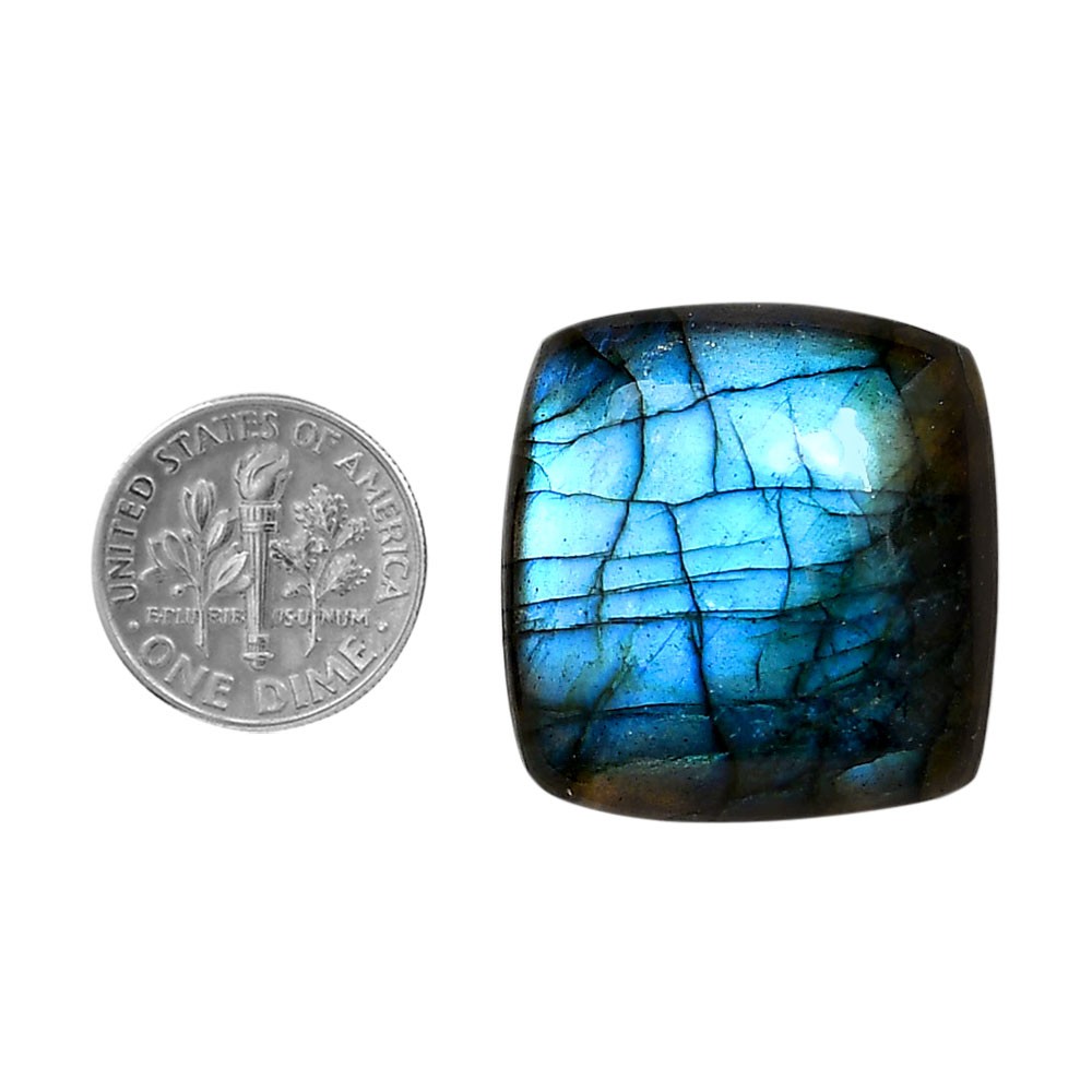 Blue Labradorite 27.75x26x8.7 mm Cushion Shape Polished Gemstone LS118-06365