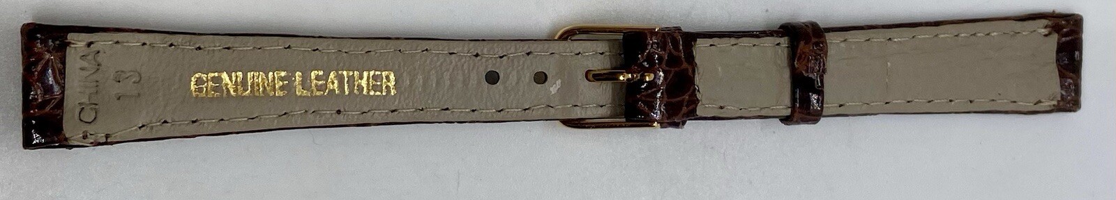 SPEIDEL Twist-on Leather Watch Band 13mm Brown Croco Grain With Spring Bars