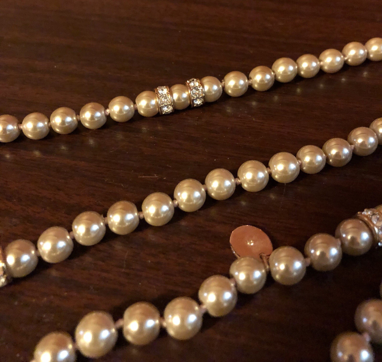Henri Bendel 38 Inch Pearl Necklace With Rose Gold Tassel