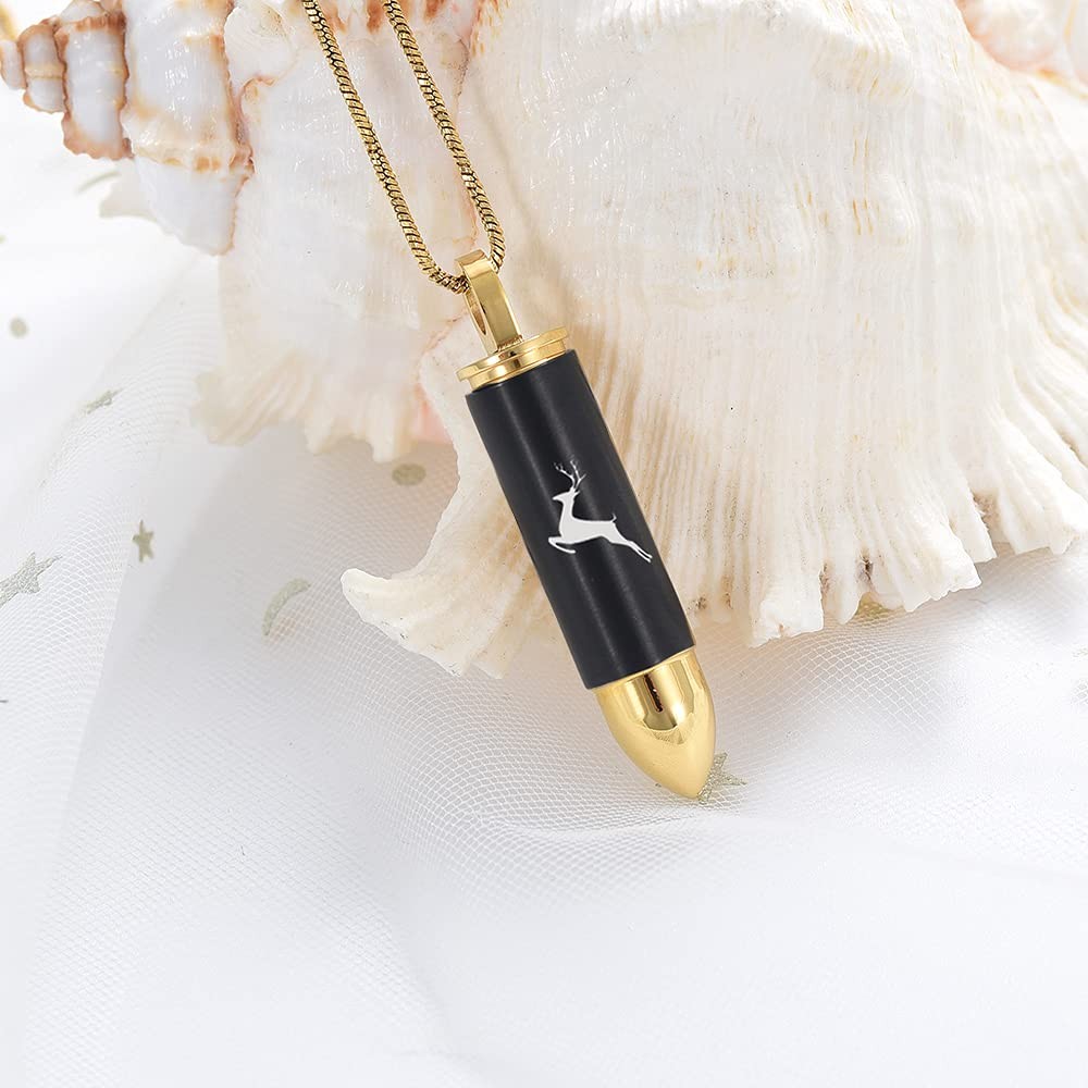 Cremation Jewelry for Ashes Locket Deer Bullet Pendant Urn Necklace for Ashes…