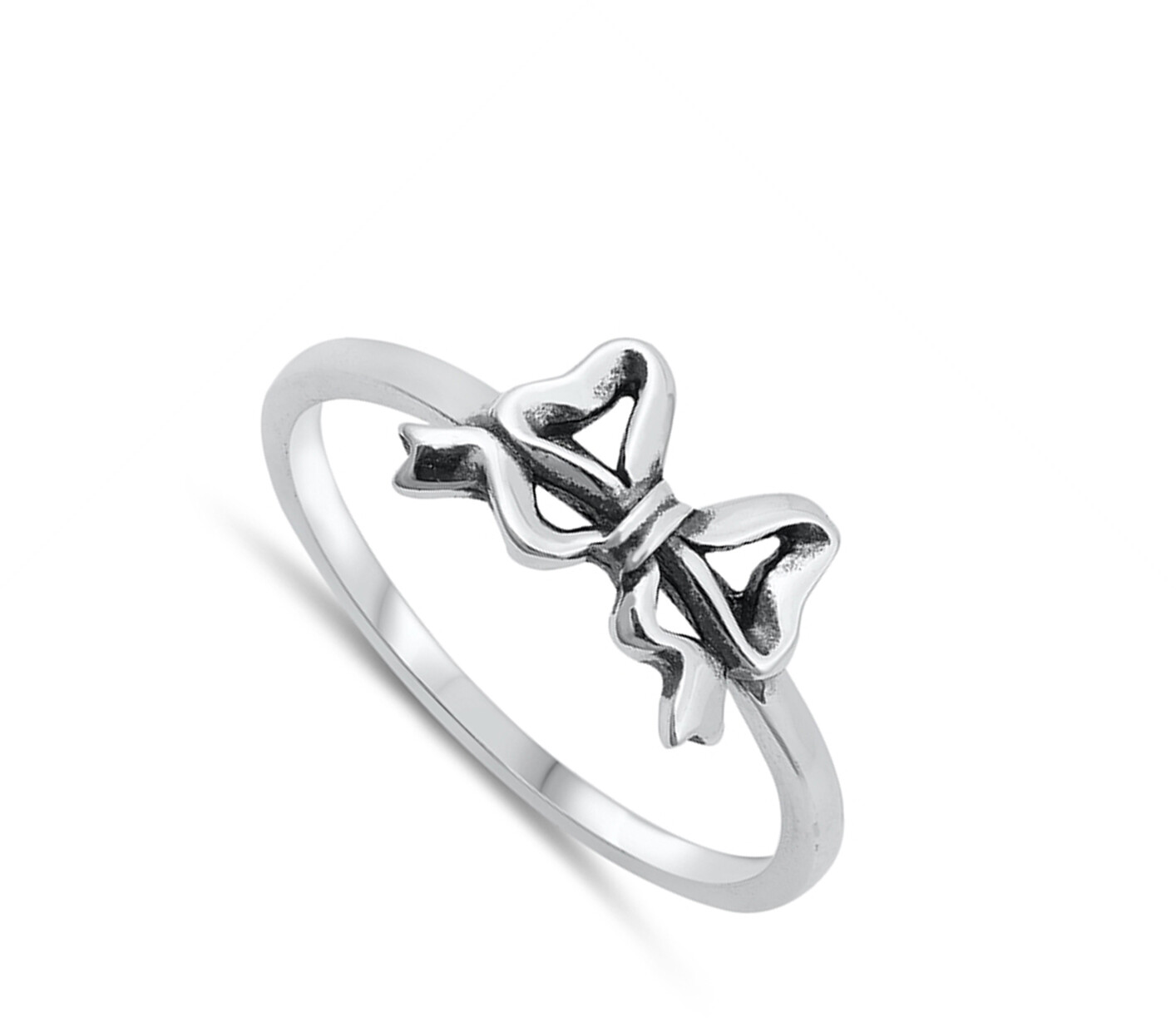 Ribbon Gift Love Knot Prize Cute Ring New .925 Sterling Silver Band Sizes 4-10