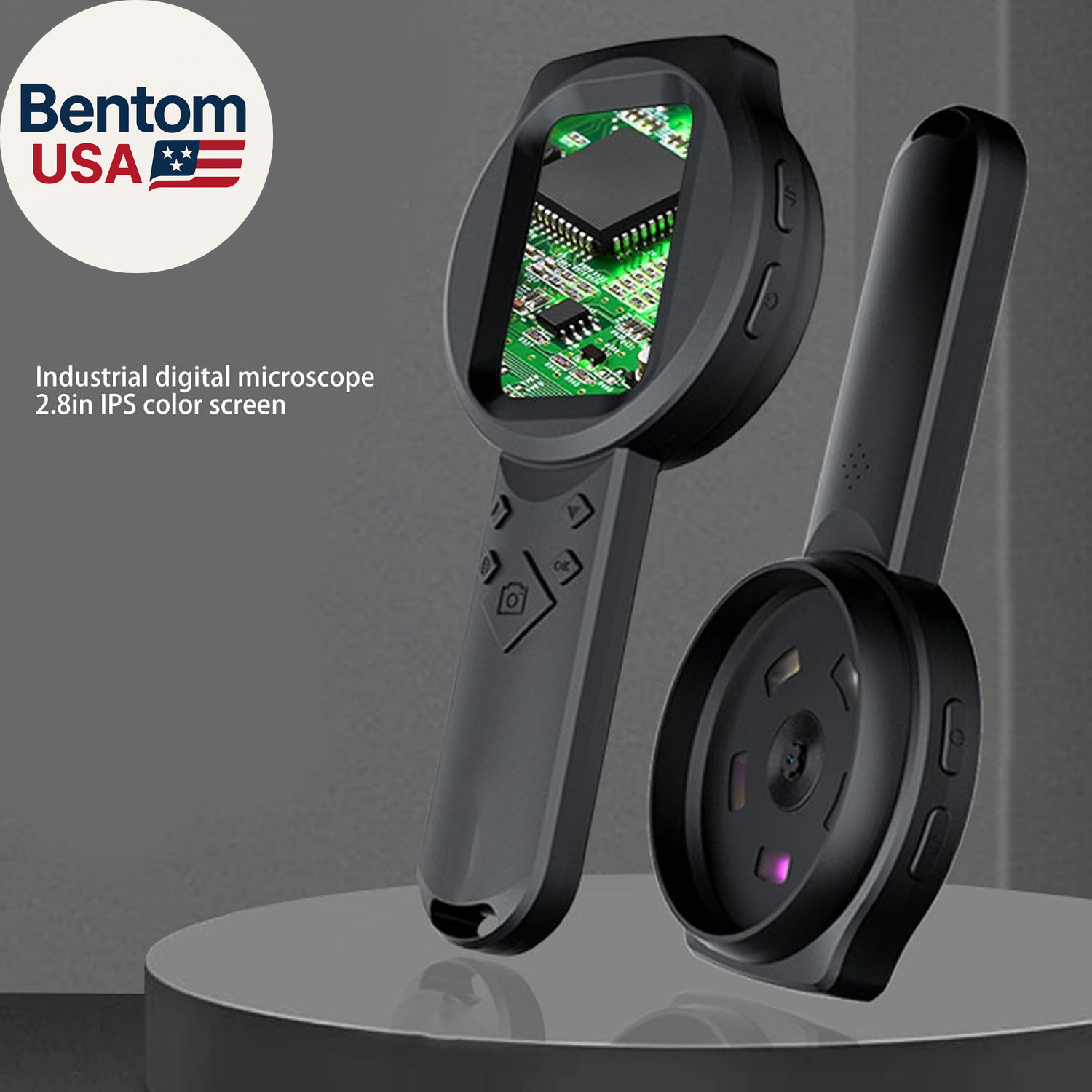 1000X Magnifying Glass Handheld Digital Magnifier with 3 Light Sources 2.8In IPS