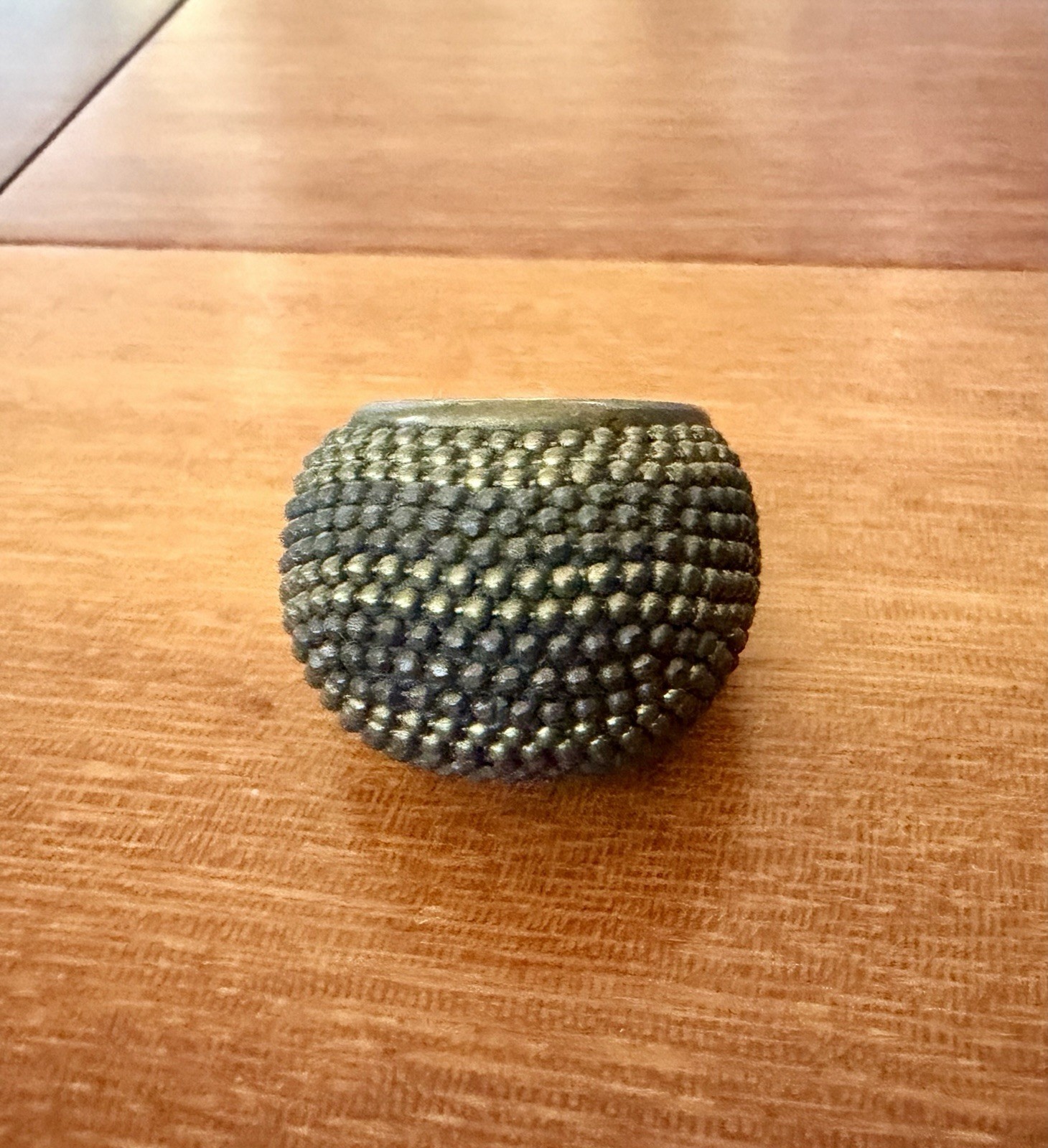 Vintage 90’s Textured Chunky Wide Bronze/Brass Dome Band Statement Ring