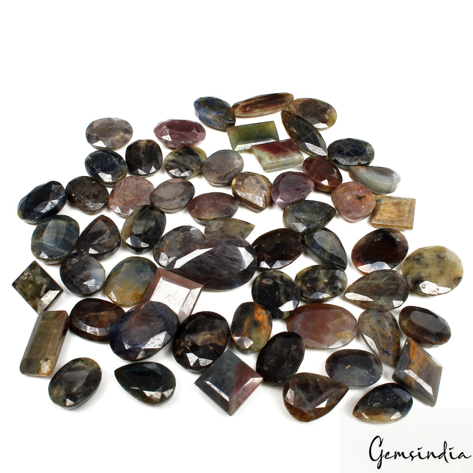 900 Cts/59 Pcs Natural Untreated Multi Color Sapphire Mixed Cut Gems For Jewelry