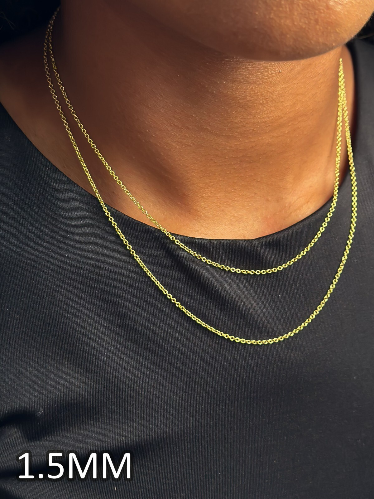 14k SOLID Gold Rolo Link 1.2mm 2mm Chain Rolo Link Necklace 16″ 18″ – Cadena Oro