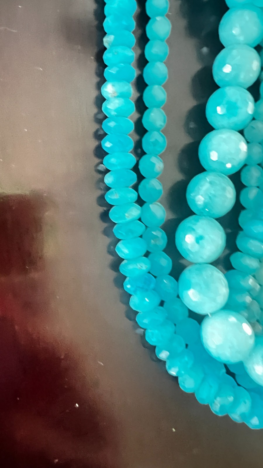 Turquois Necklace Multi-Strand Bead Necklace 18″. Vintage .Never Worn