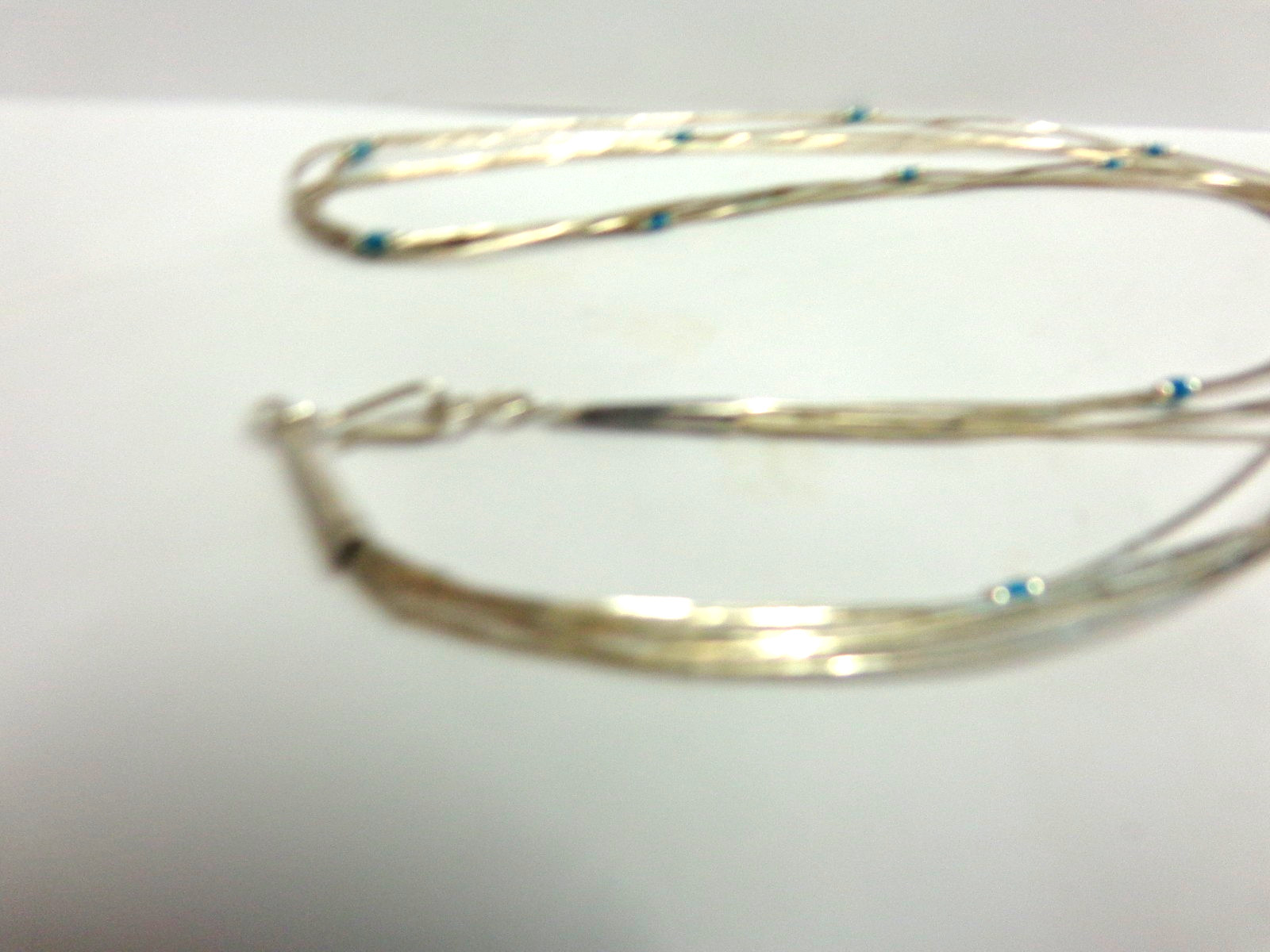 vintage sterling silver turquoise/liquid silver necklace sz 22 in wgt 7.2 grams