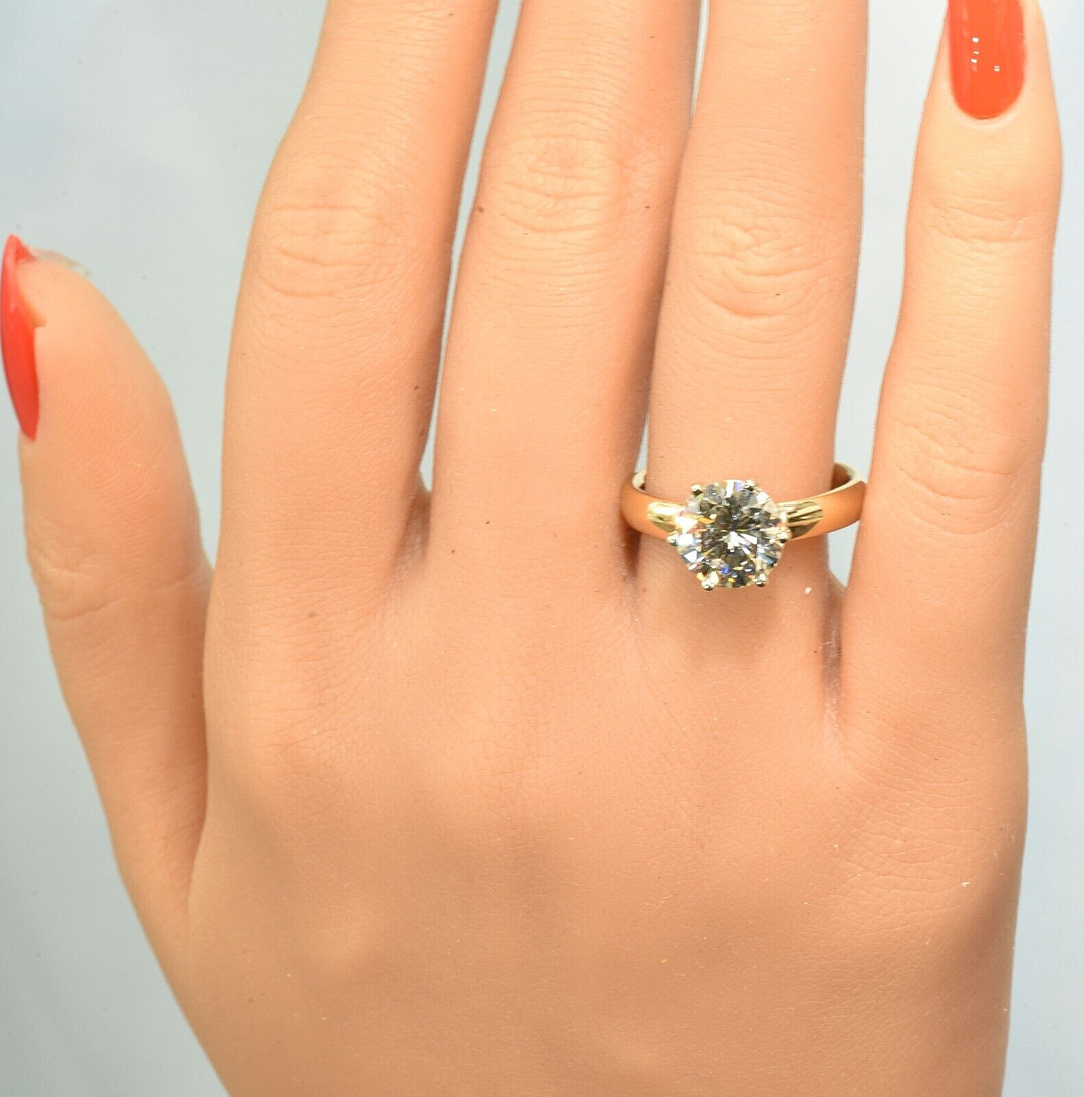 GIA Certified 2.96 Ct. Natural Diamond Vintage 6 prong Solitaire 14k Gold Ring