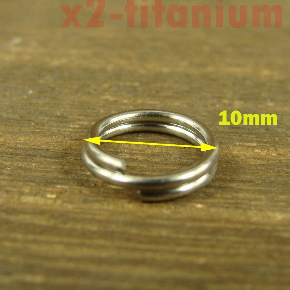 4pcs Titanium Pin + rings for keychain lanyard bead Zipper pull use XH438A