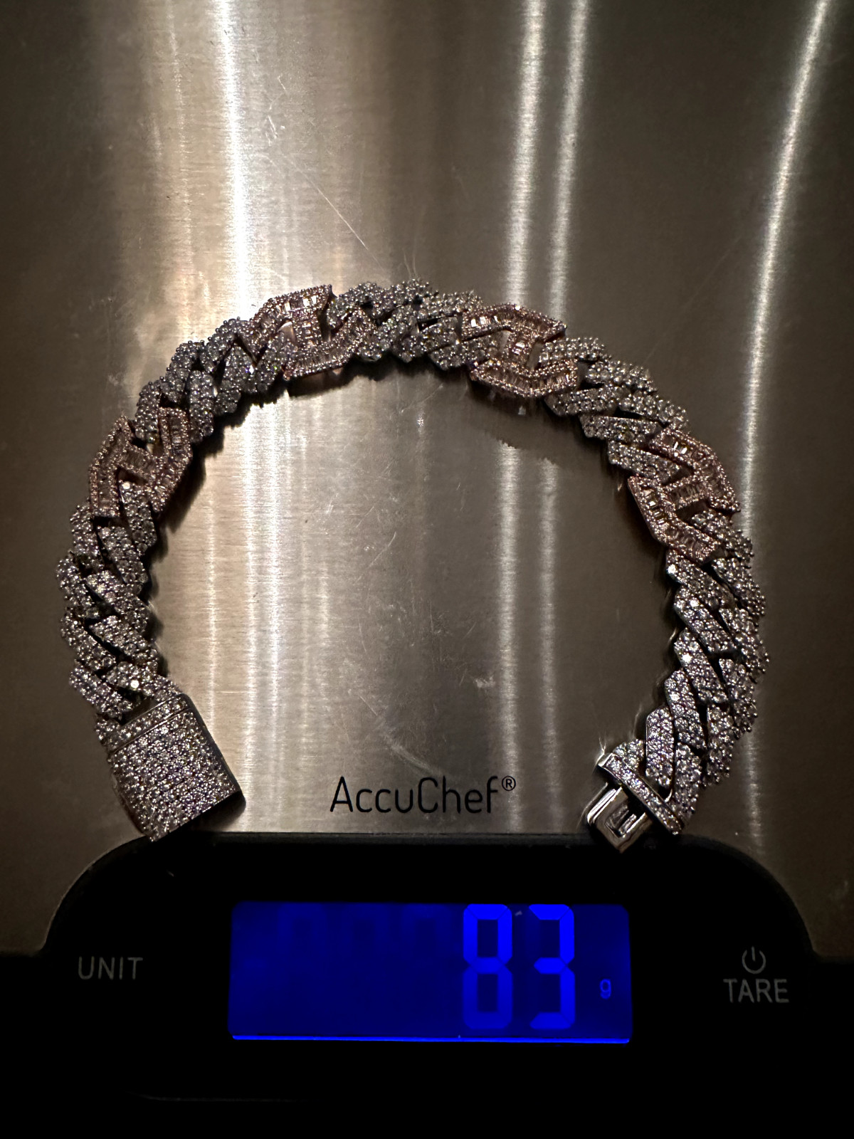 14k STAMPED 14mm FIGARUCCI Cuban 18ct Lab VVS1 Sim Diamonds ROSE 2-Tone Bracelet